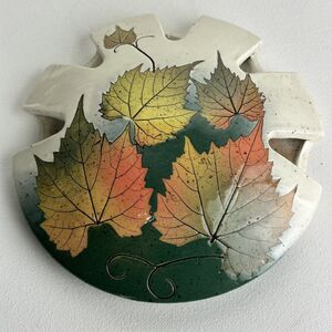 wizard of clay pottery maple leaves wall hanging Vase
